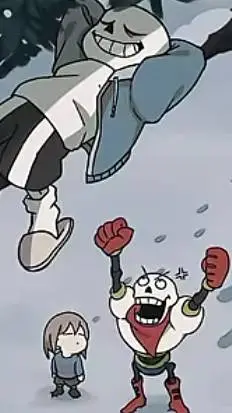 ai character: Sans in a tree background