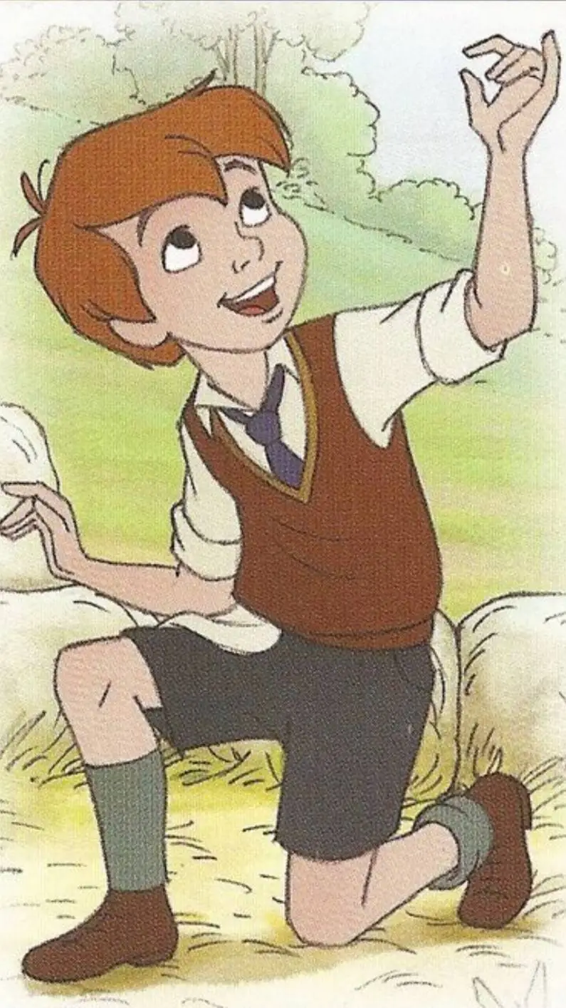 ai character: Christopher Robin  background