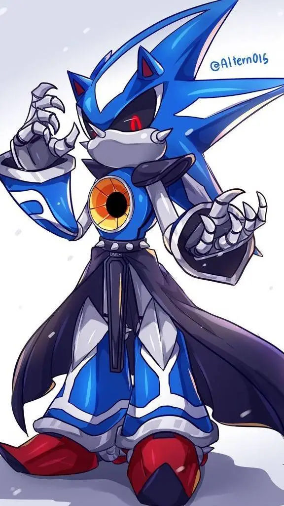 ai character: neo metal Sonic  background