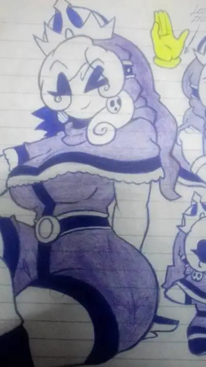 ai character: shy guy mujer background