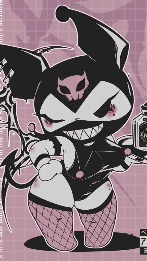 ai character: Kuromi  background