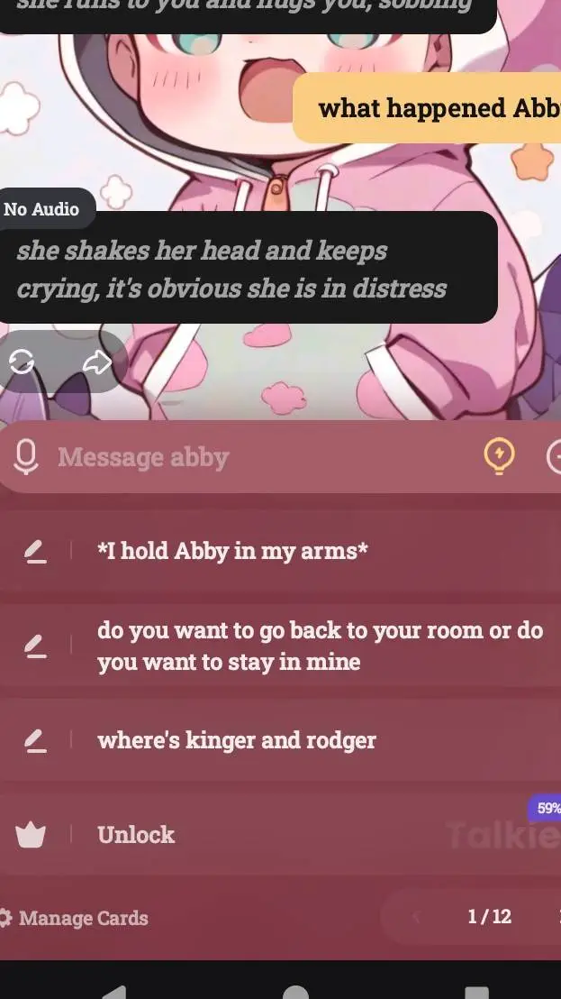 ai character: swallowed shampoo background