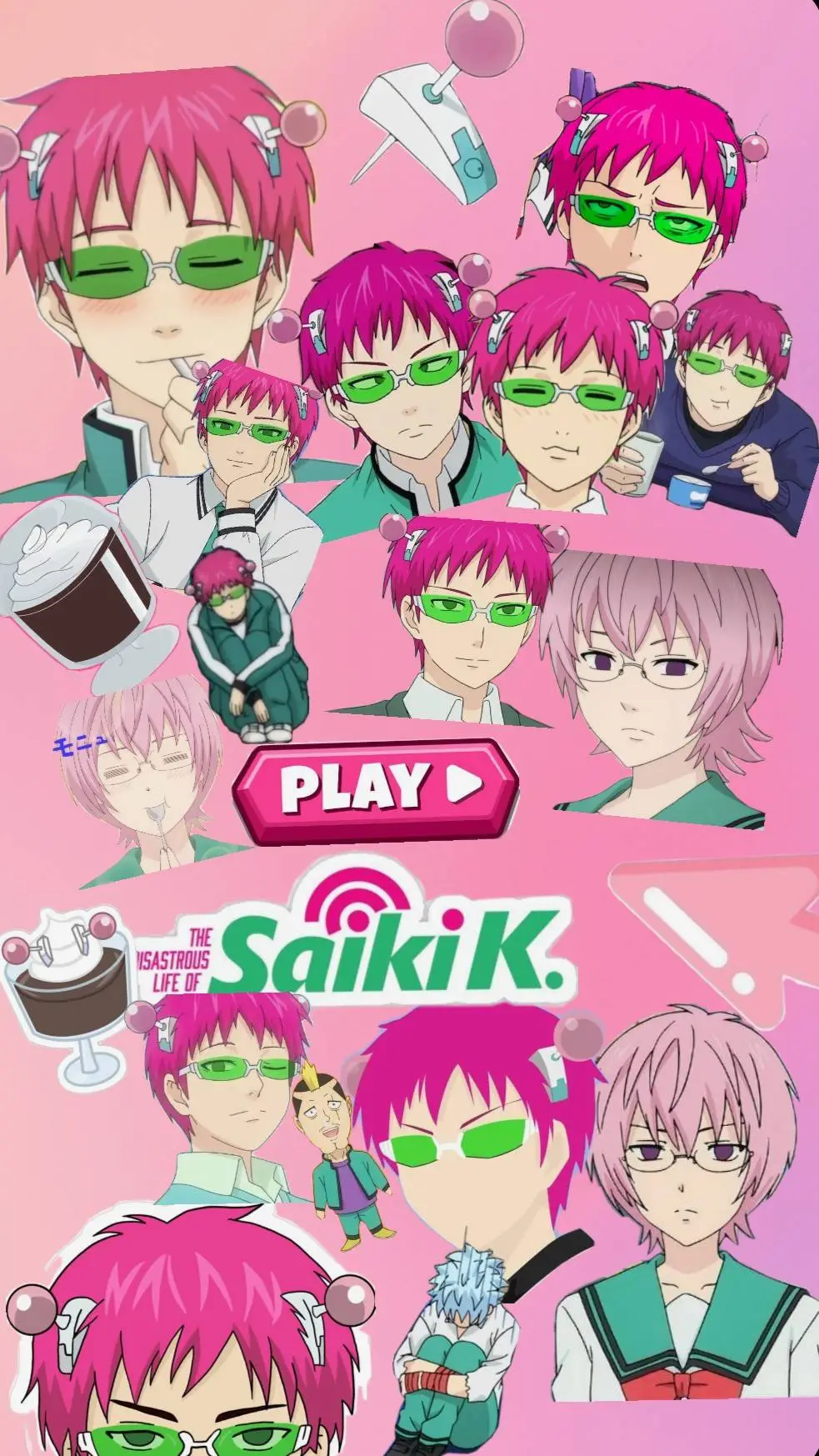 ai character: saiki k with + 2  background