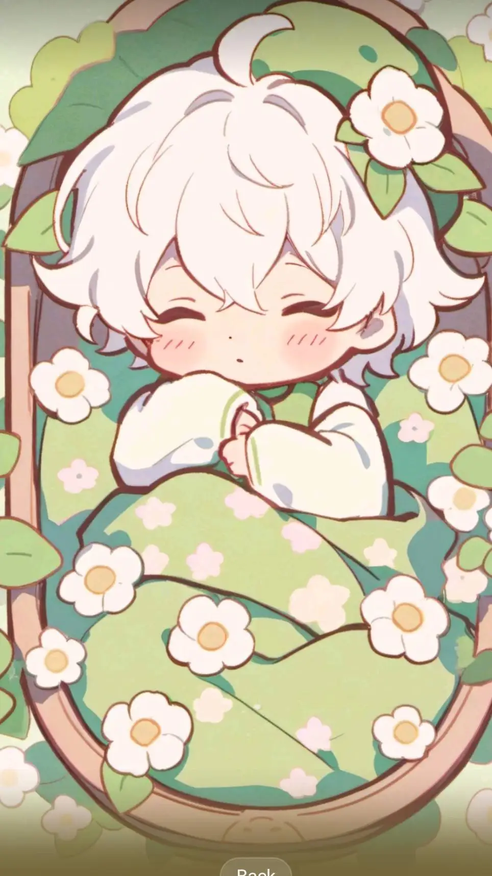 ai character: flower baby background