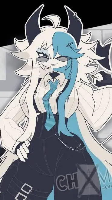 ai character: miss eliza🖤🩵 background