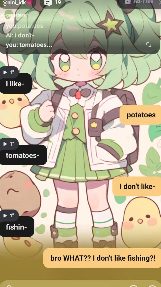 ai character: singing  background