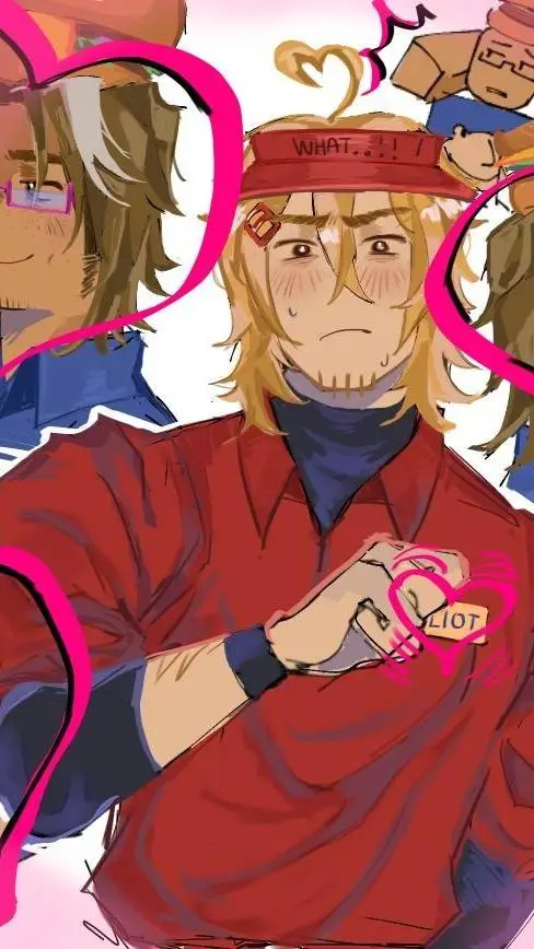 ai character: -Pizzaburger?..  background