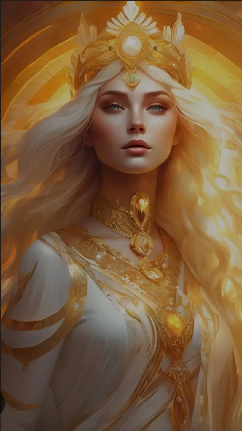 ai character: Sun Goddes background