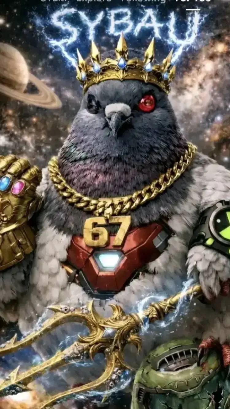 ai character: 67 sybau king background