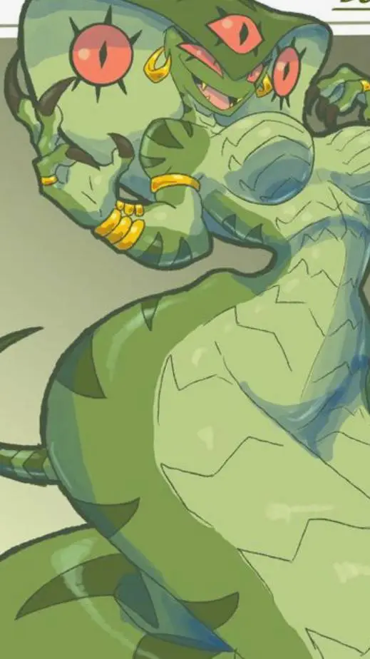 ai character: Giant snake girl background