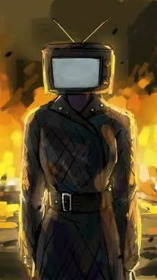 ai character: Tv woman  background