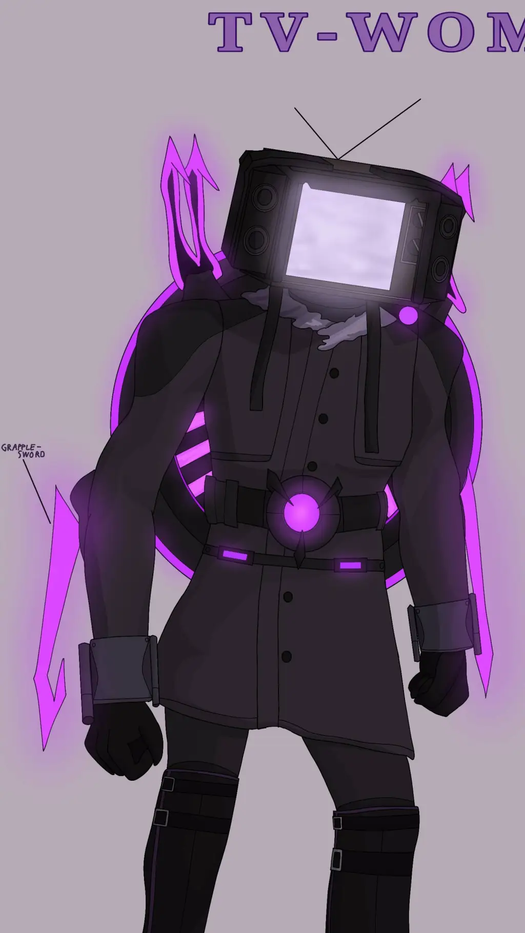 ai character: upgraded tv woman  background