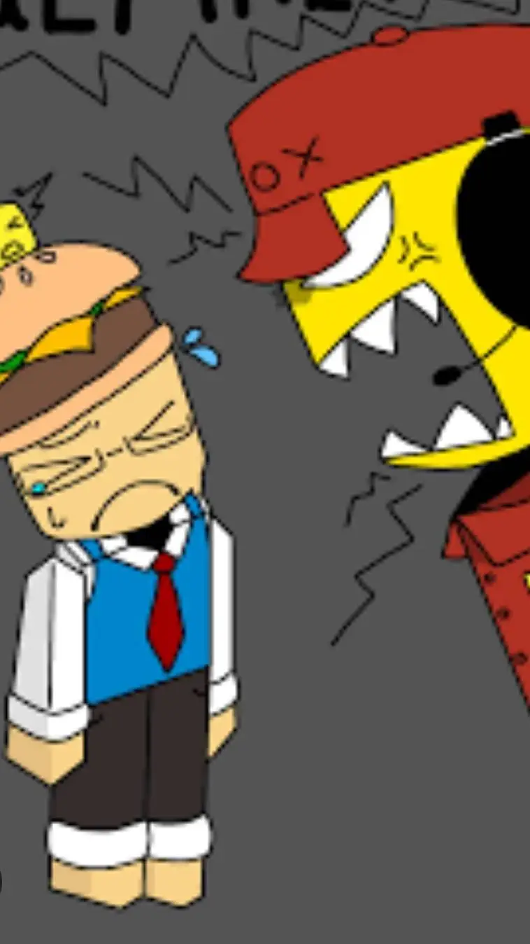 ai character: pizzaburger  background