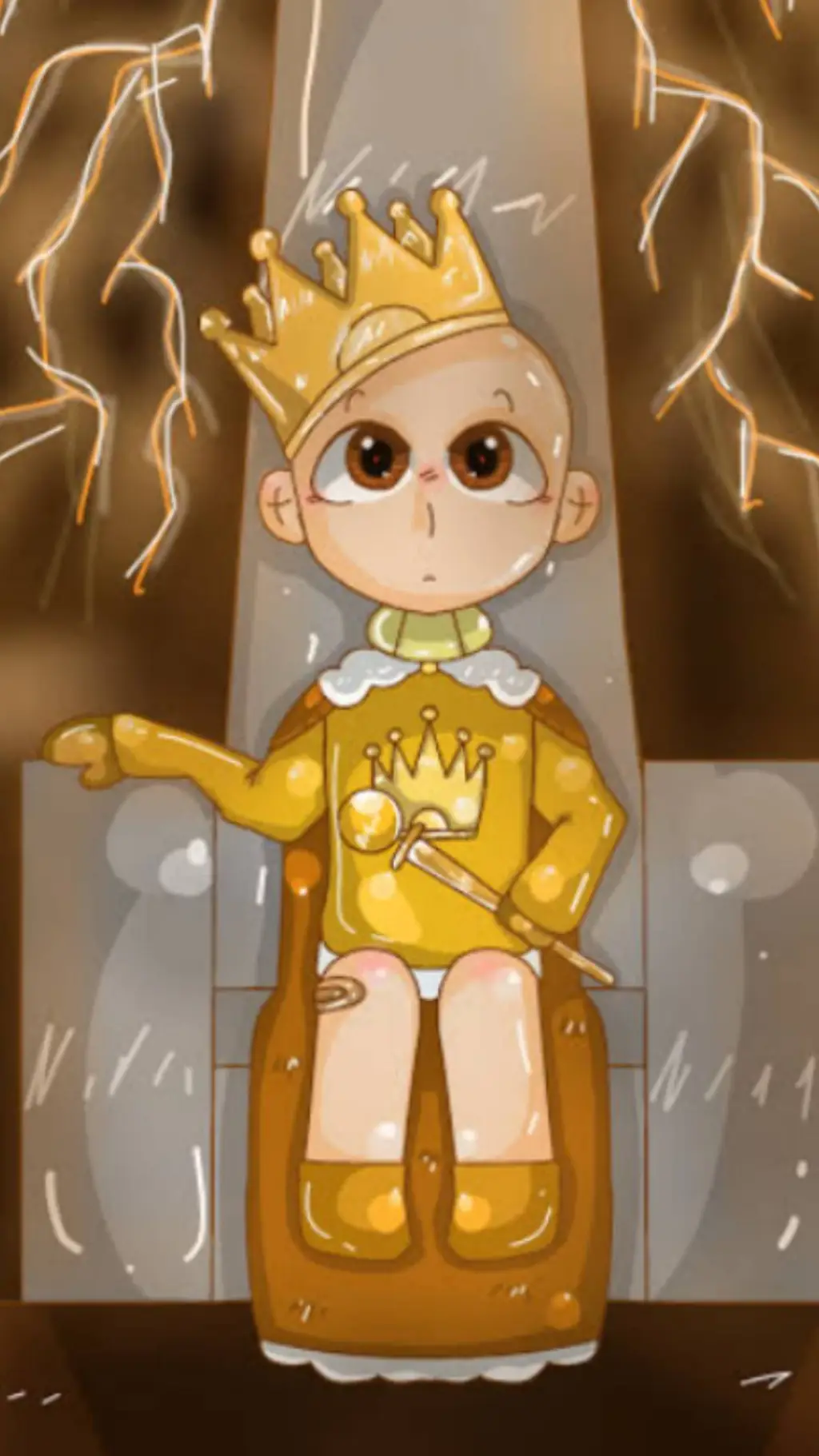 ai character: The Baby in yellow background