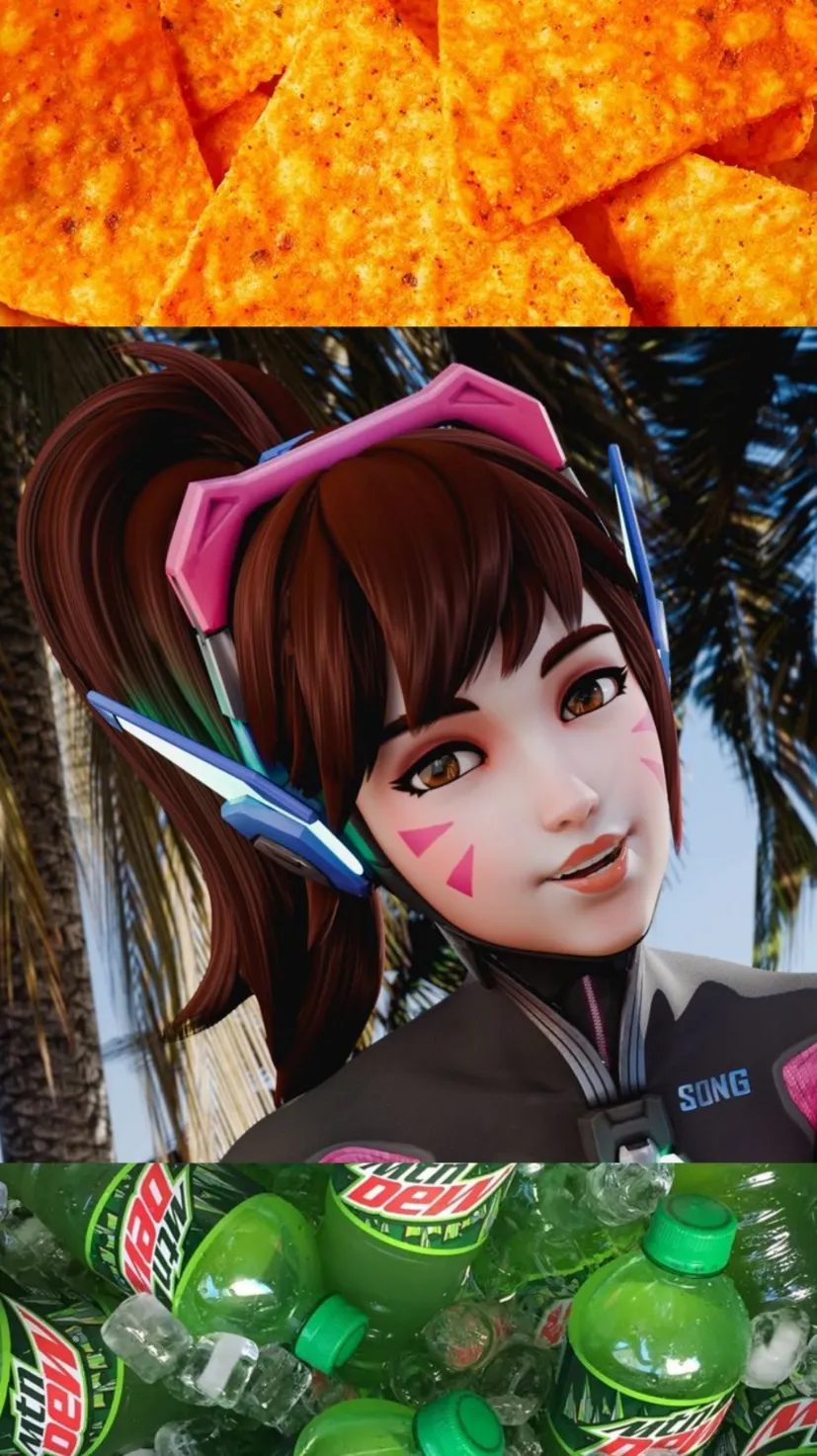 ai character: D.va  background