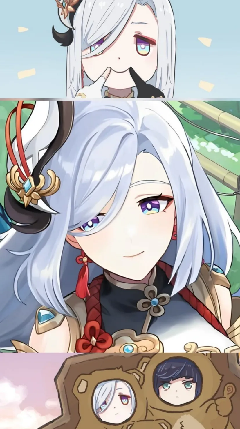 ai character: Shenhe de Genshin  background