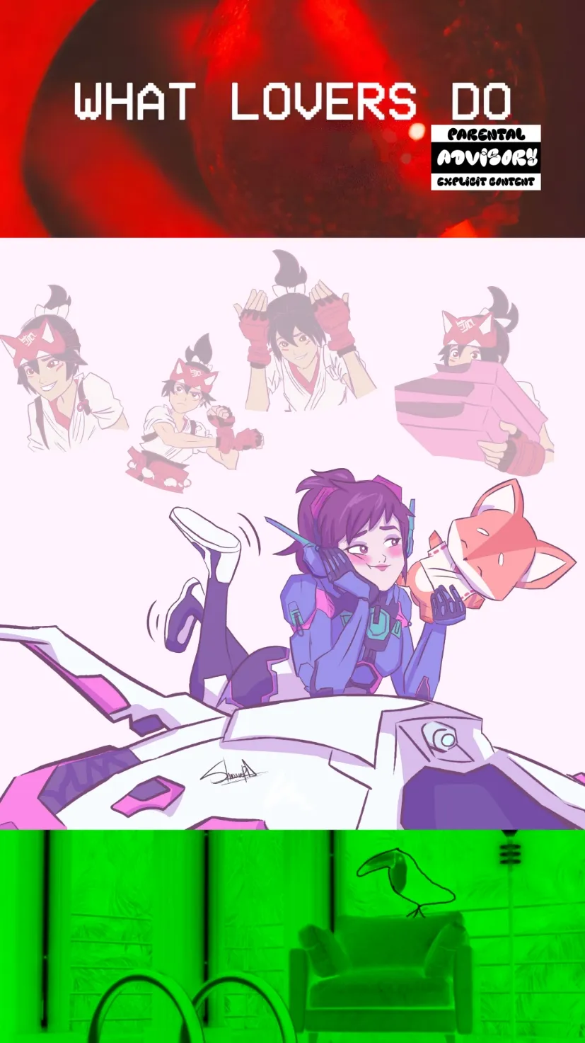 ai character: D.va x Kiriko background