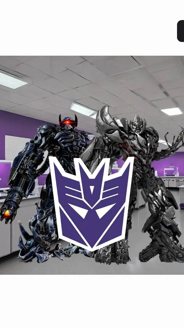 ai character: Megatron&shockwave background