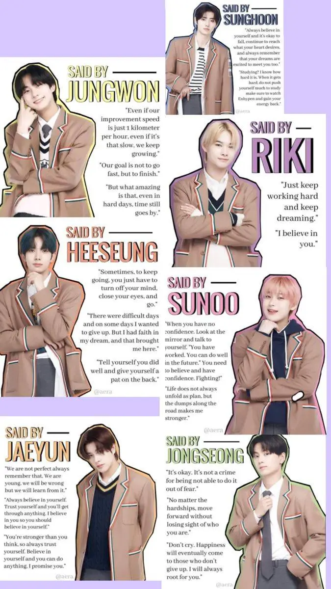 ai character: ENHYPEN  background