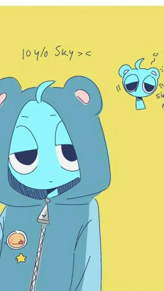 ai character: sky x mr.tree background