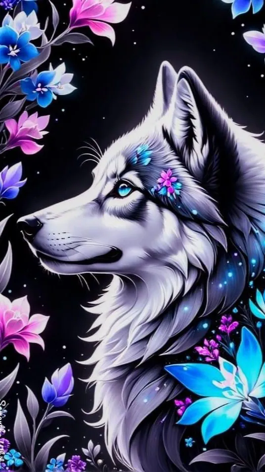 ai character: Kitsune the husky background