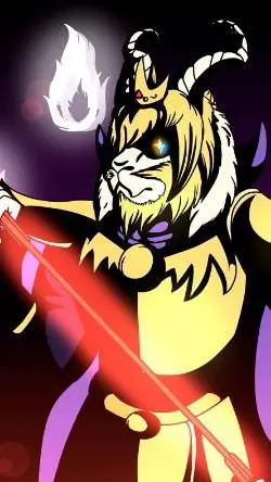 ai character: Asgore derrotado  background
