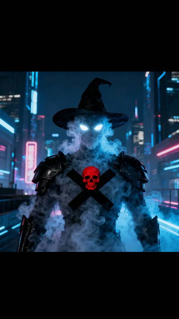 ai character: ⚫ caçador🔵 background