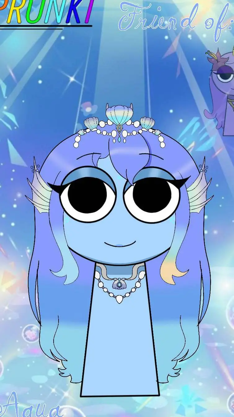 ai character: Aqua from sprunki  background