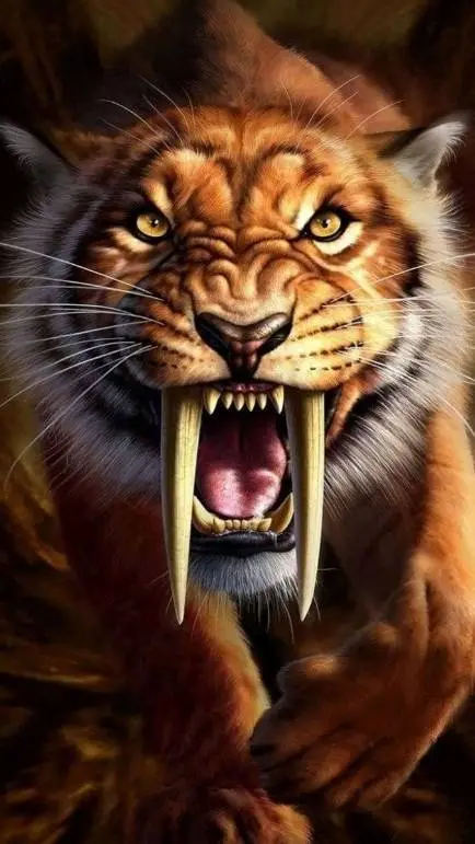 ai character: sabertooth tiger  background