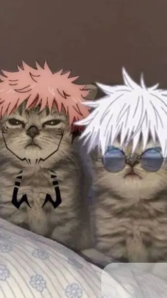 ai character: gojo&sukuna gatos background