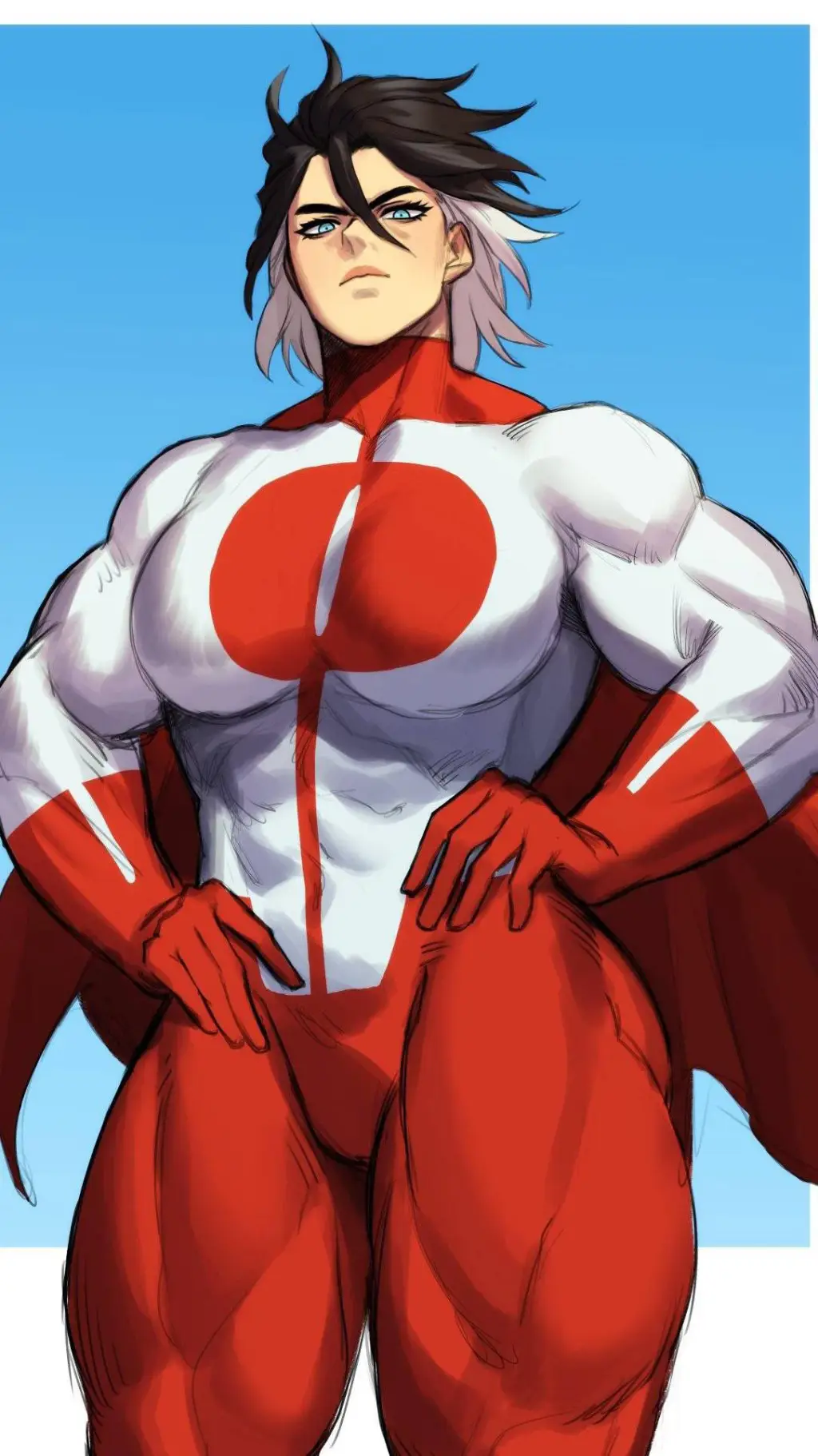 ai character: Omni-Man mujere background