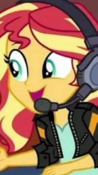 ai character: sunset Shimmer  background