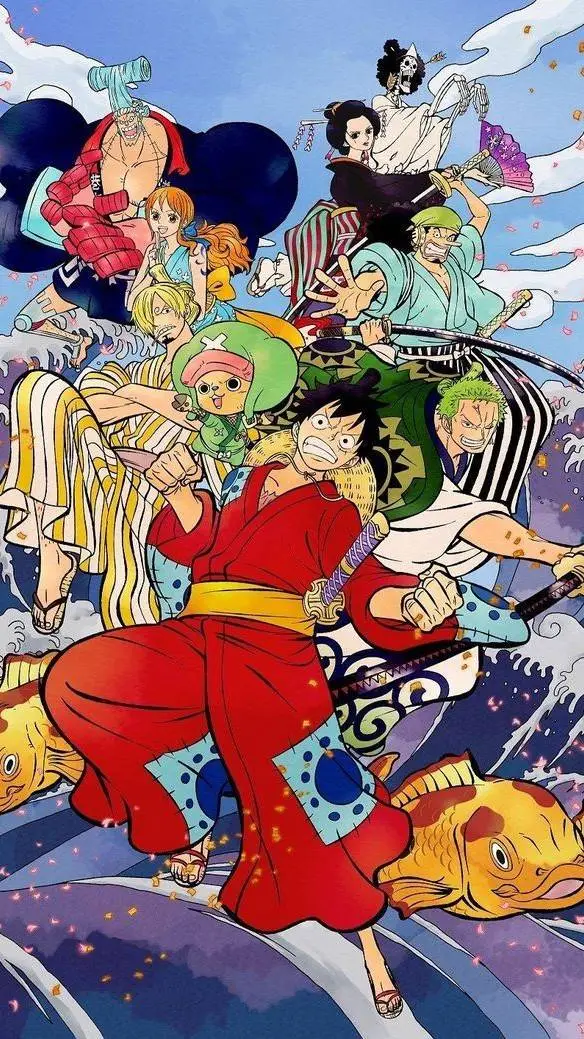 ai character: les mugiwaras wano background