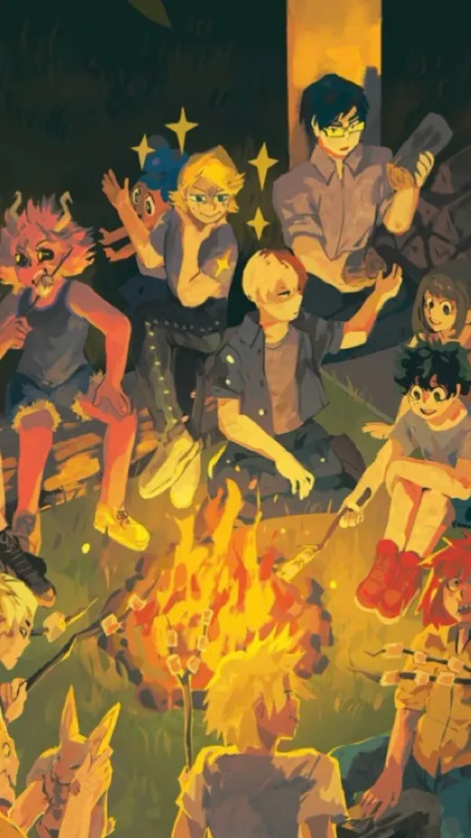 ai character: Mha Camping  background