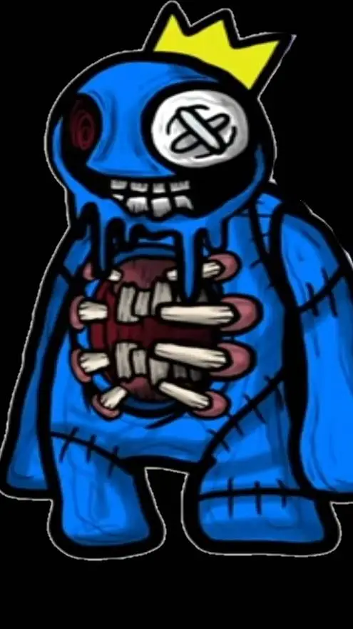 ai character: blue creppy background