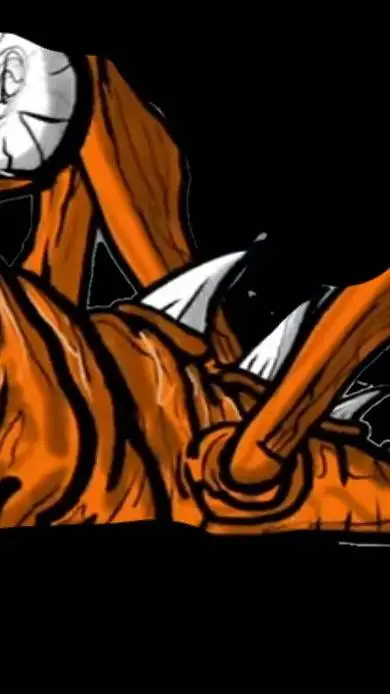 ai character: Orange creppy  background