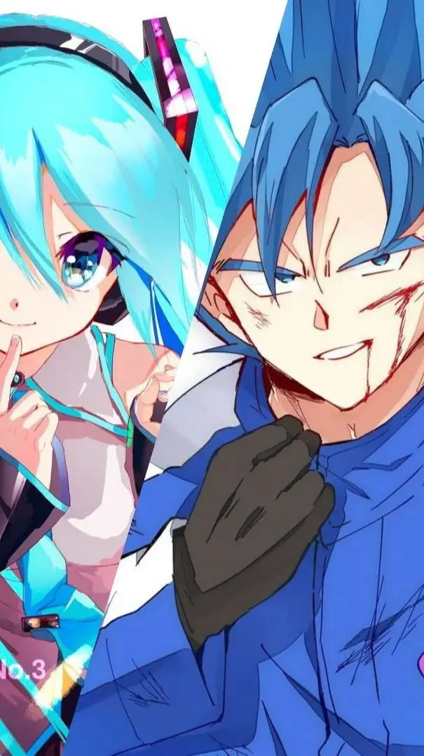 ai character: Miku x goku background