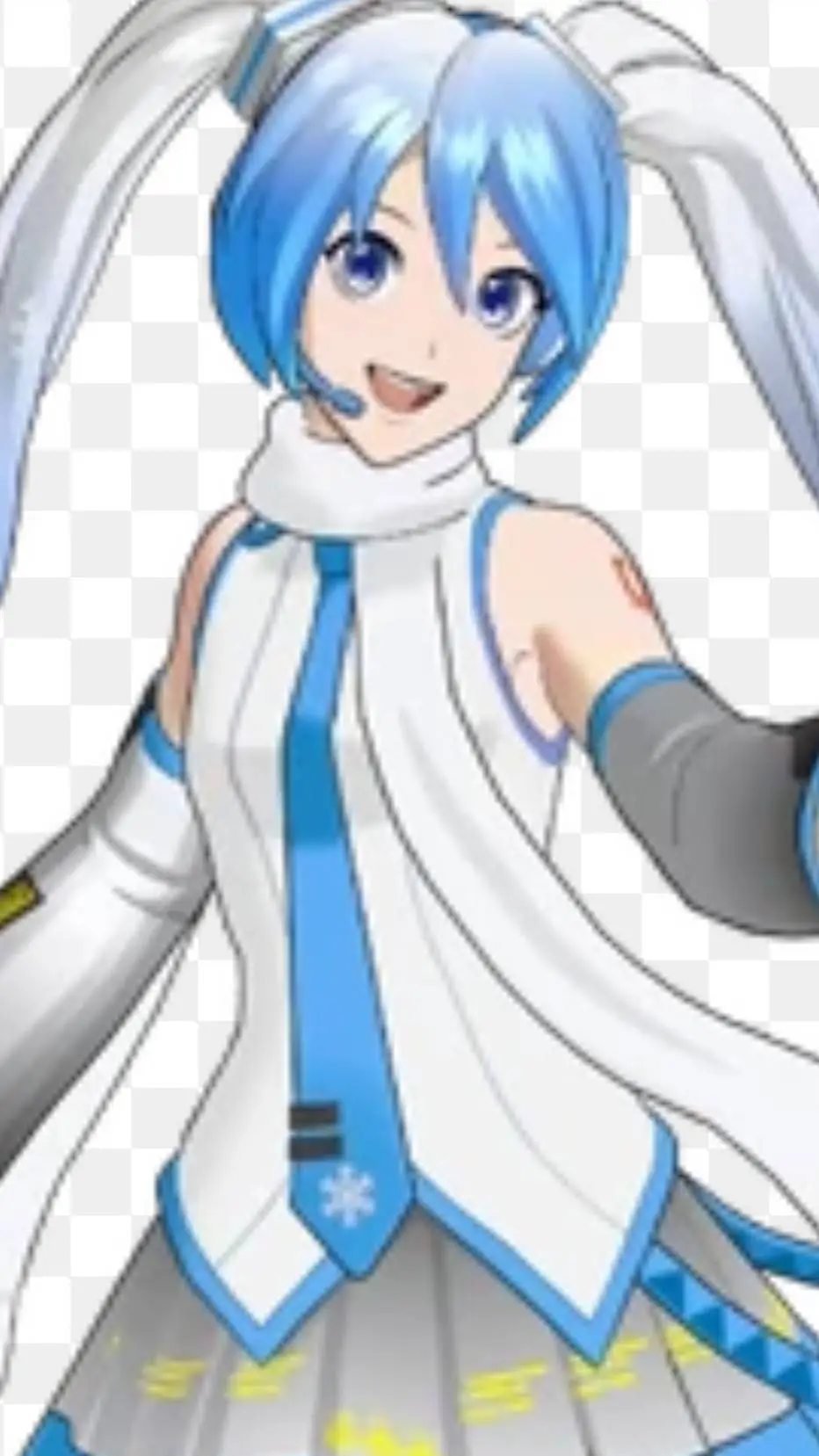 ai character: snow miku fortine background