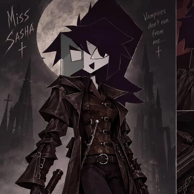 chat with ai character: Sasha vampire hunt