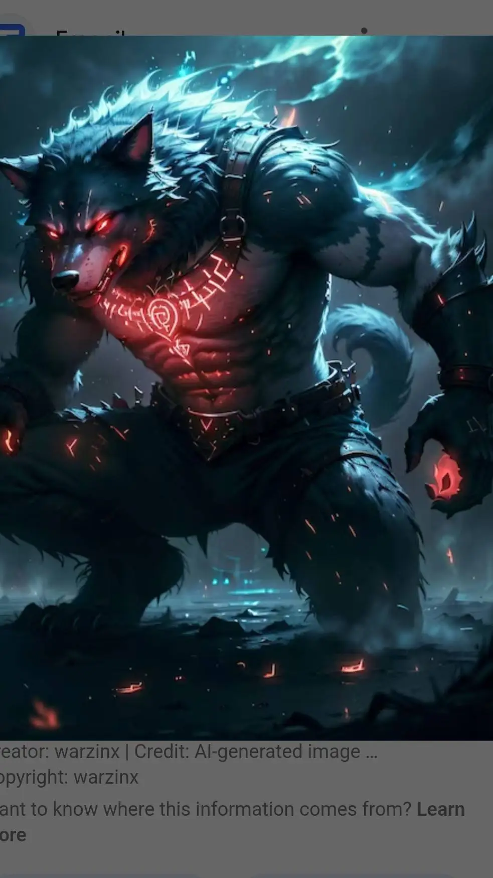 ai character: mean werewolf  background