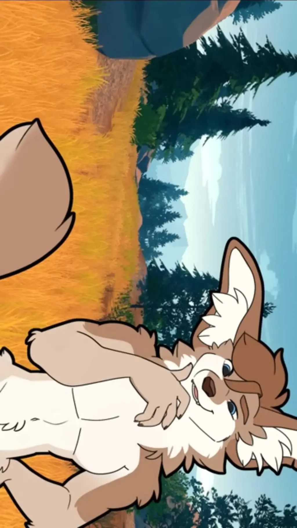 ai character: floofy werewolf  background