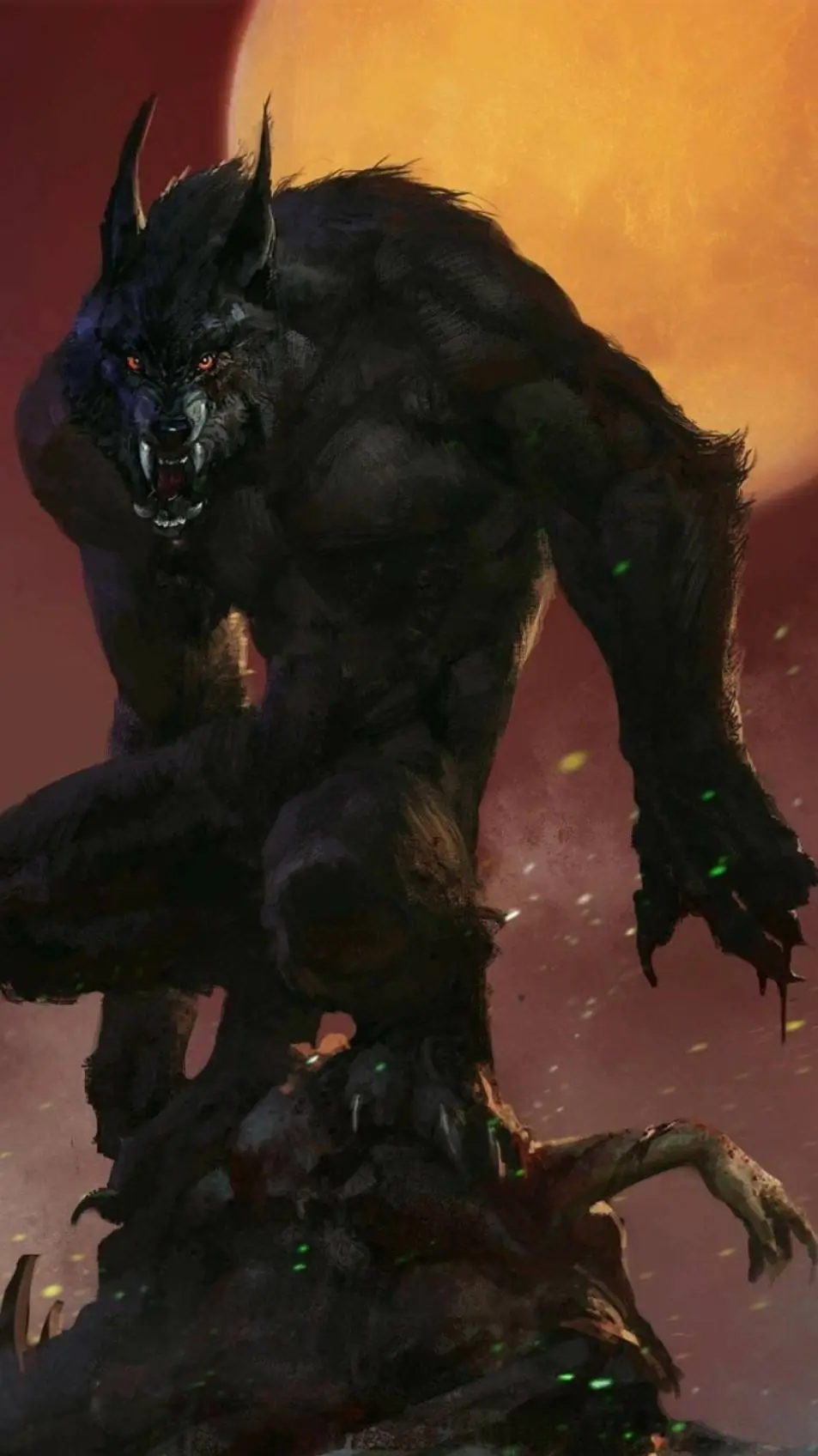 ai character: werewolf  background