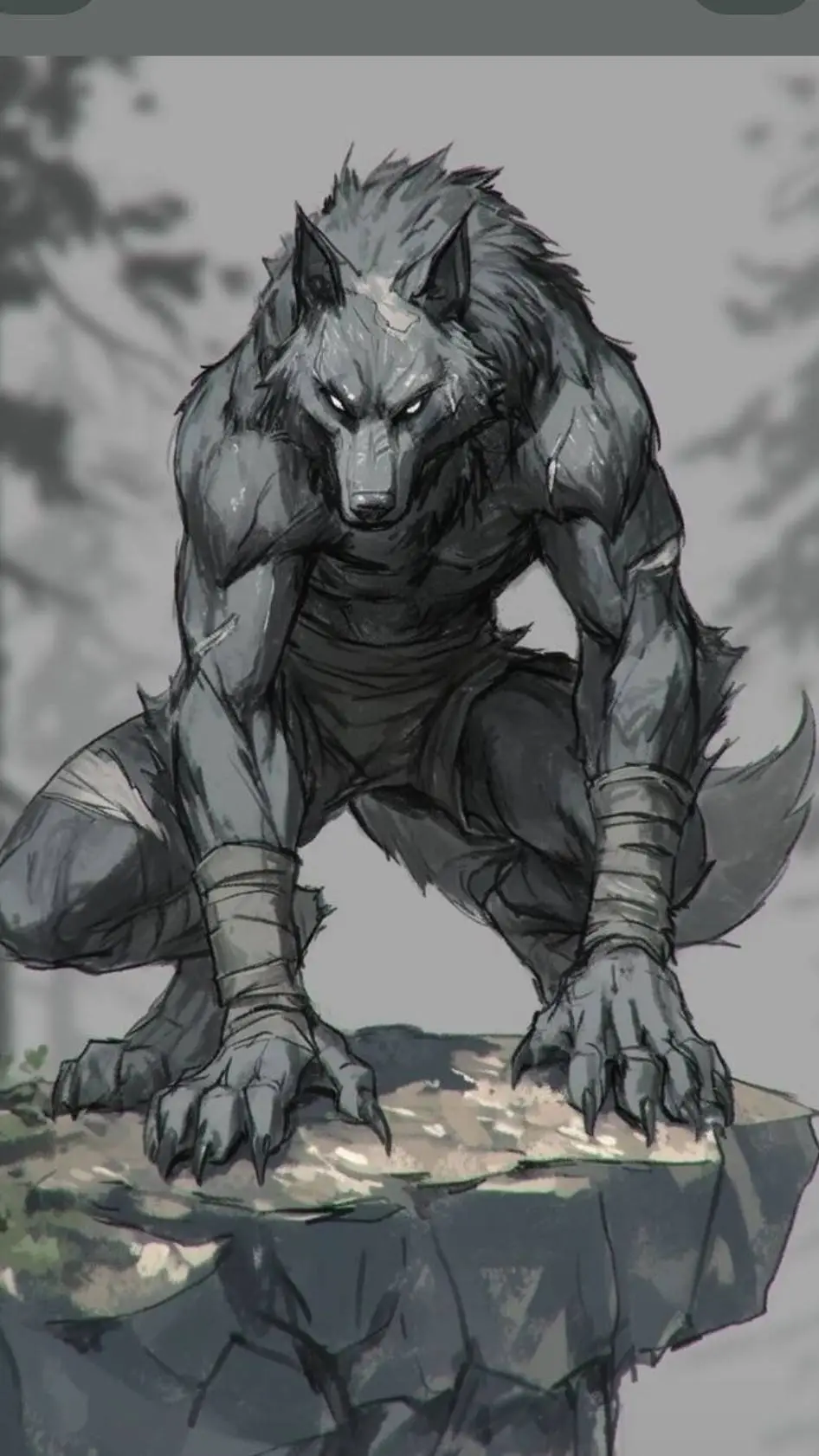 ai character: werewolf  background