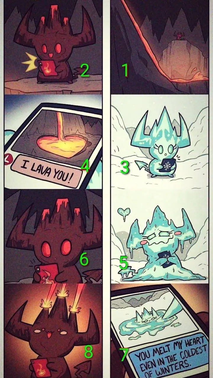 ai character: ice x lava background