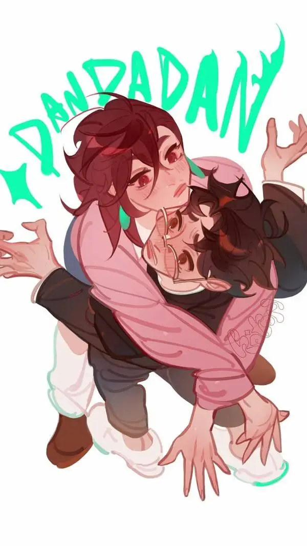 ai character: Okarun x Momo background