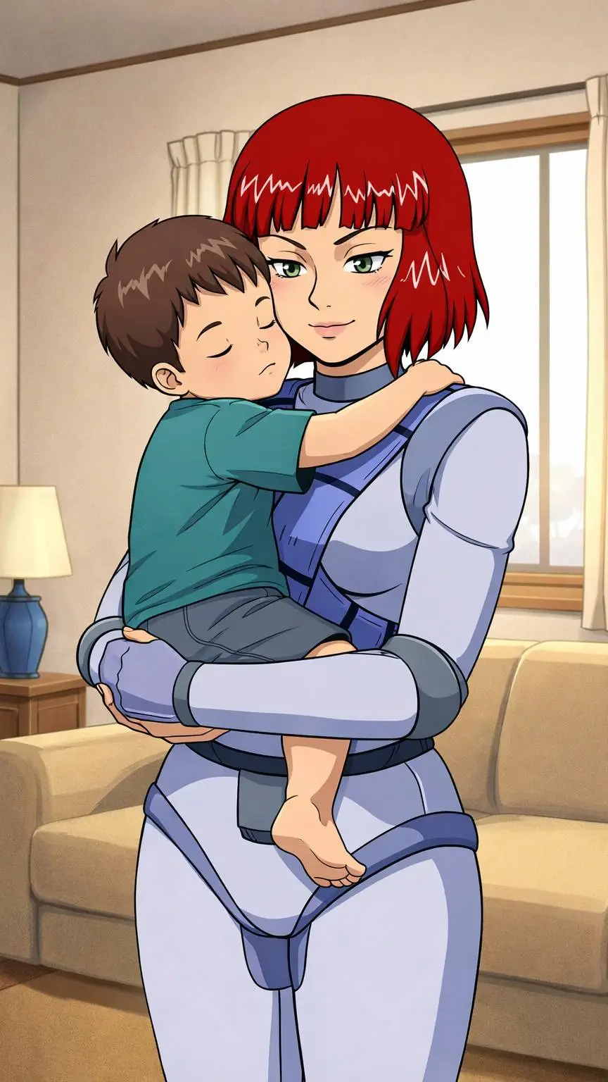 ai character: robotic mother background