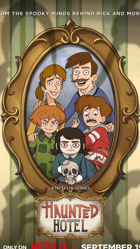 ai character: haunted hotel  background