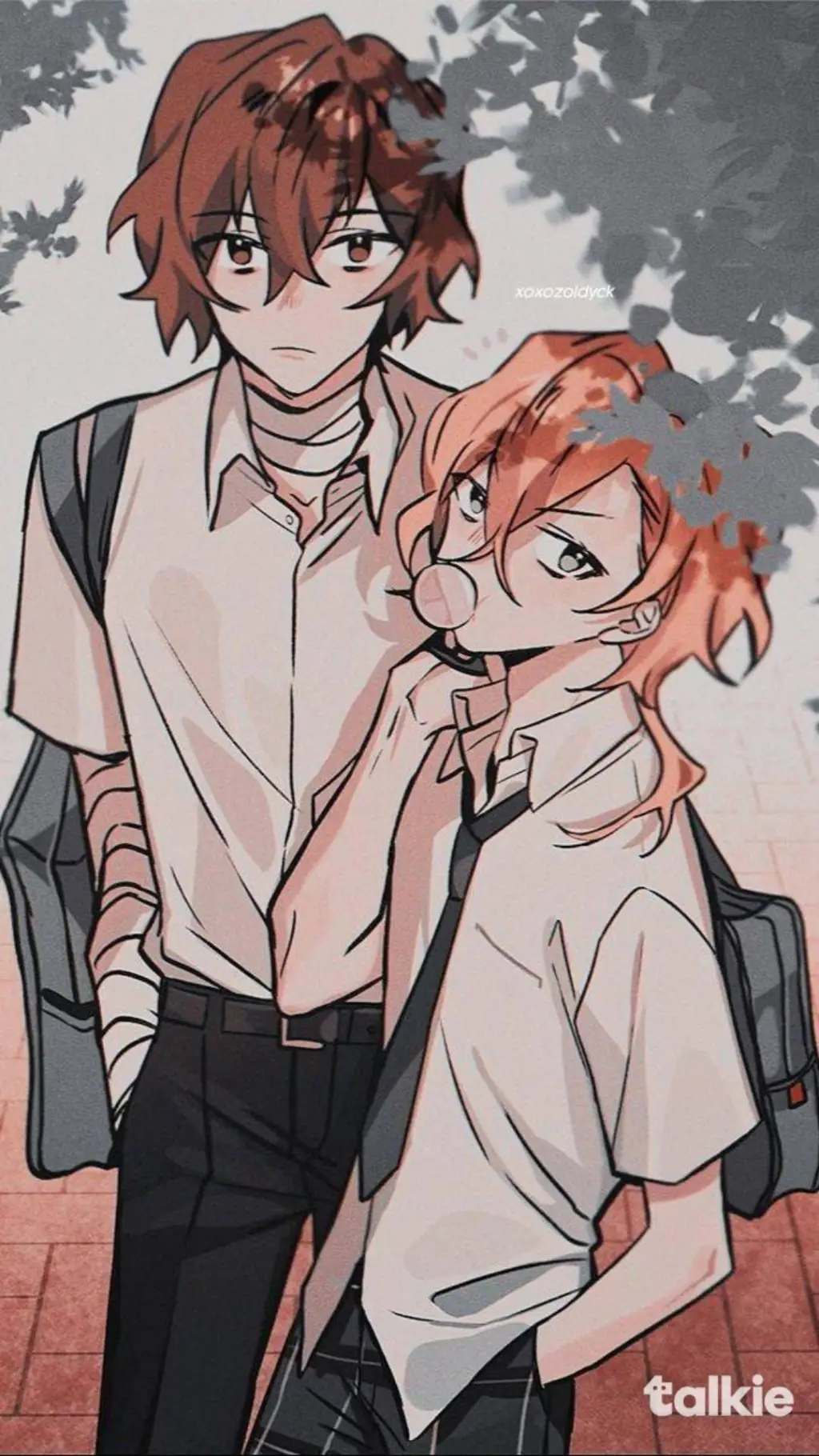 ai character: soukoku 🧡🤎 background