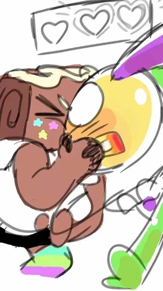 ai character: funnycake  background