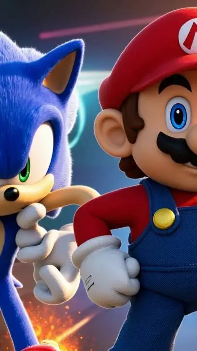 ai character: Sonic vs Mario background